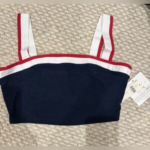 NWT Beyond Yoga Navy and Red Crop Top